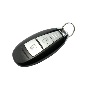 Close-up of a car key fob with buttons, essential for modern vehicle access and ignition